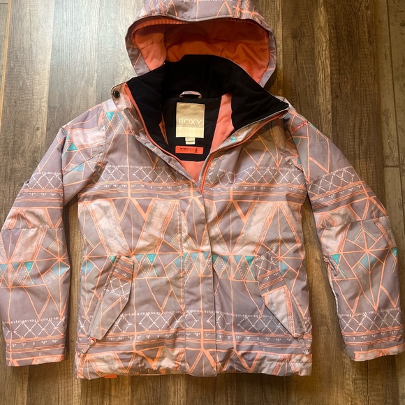 Roxy Other - Roxy Girls 12 Kids Pink and Gray Snowboarding Snow Jacket